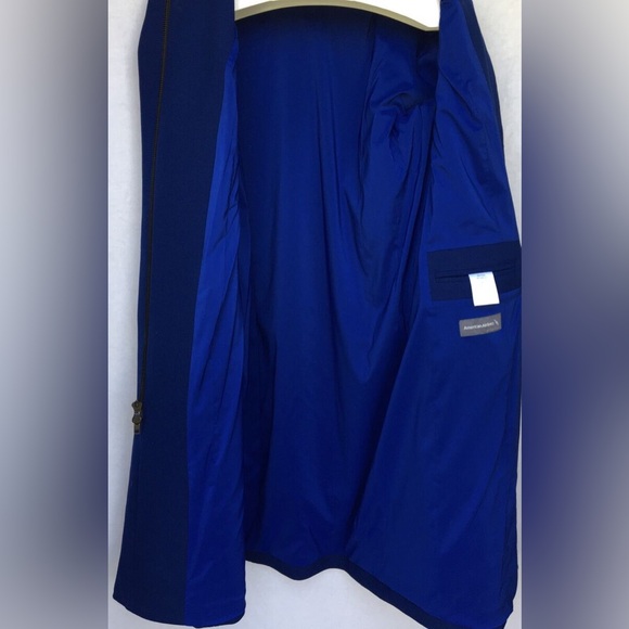 Twin Hill Cobalt Blue Long Wool 2-Way Zip Topper Coat Size 10R - Picture 12 of 15